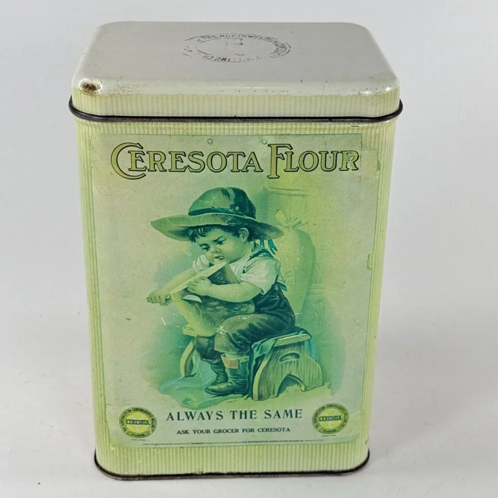 Vintage Empty Ceresota Flour Tin Can Standard Milling Co Kansas City Advertising